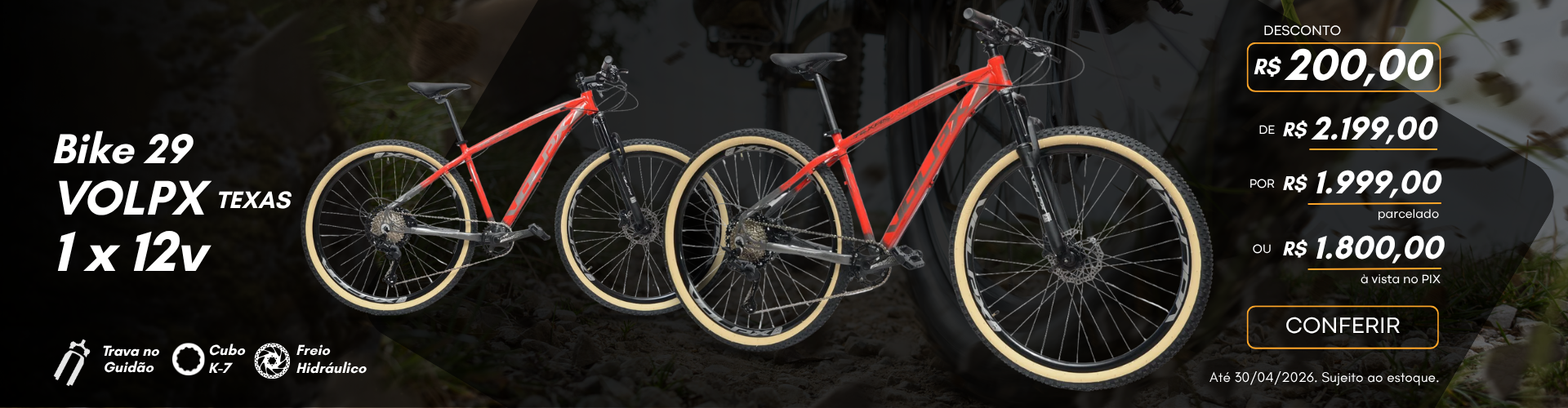 Bike 29 Volpx Texas 12v Promoção