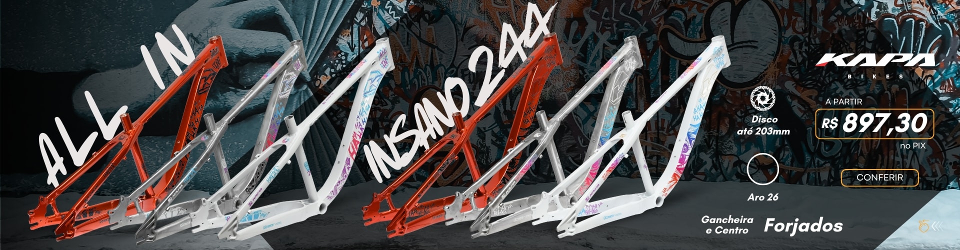 quadros de bicicleta aro 26 kapa grau