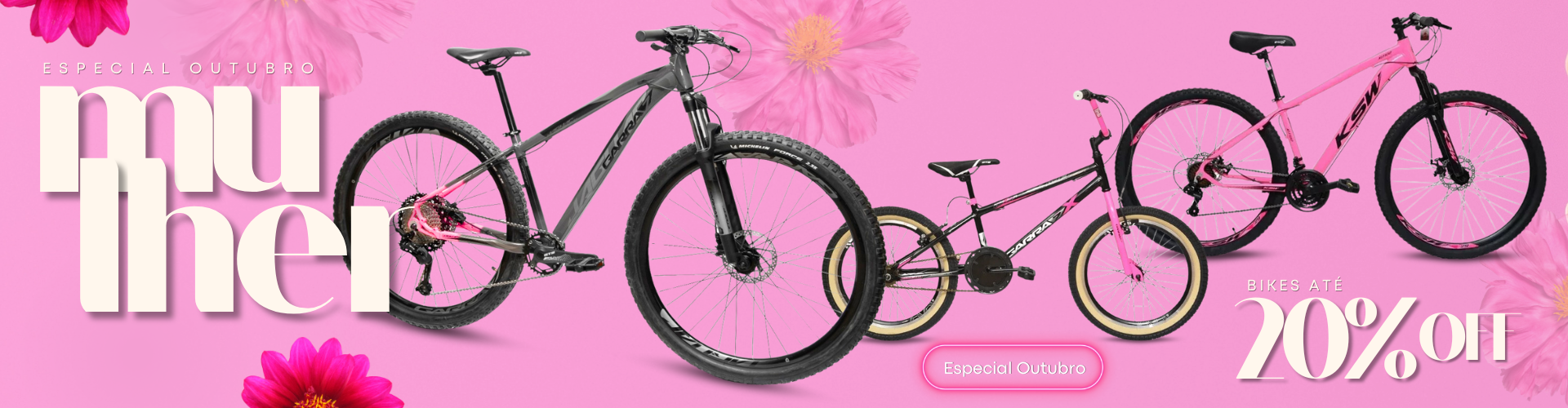 Outubro Mulher até 20% Off em Bicicletas