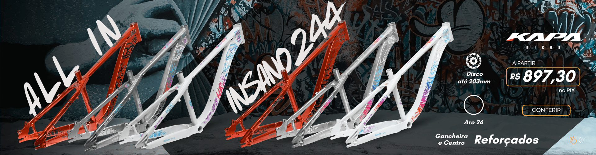 quadros de bicicleta aro 26 kapa grau