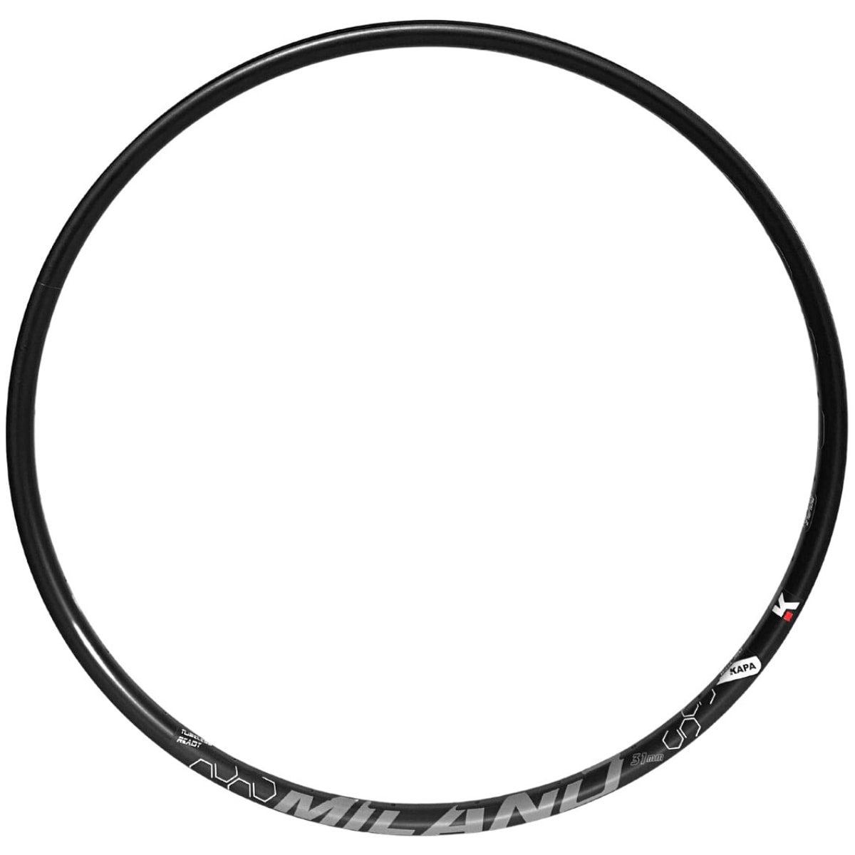 Aro 29 MTB Alumínio Aero Kapa Milano Preto Fosco Disco 36 Furos Tubeless