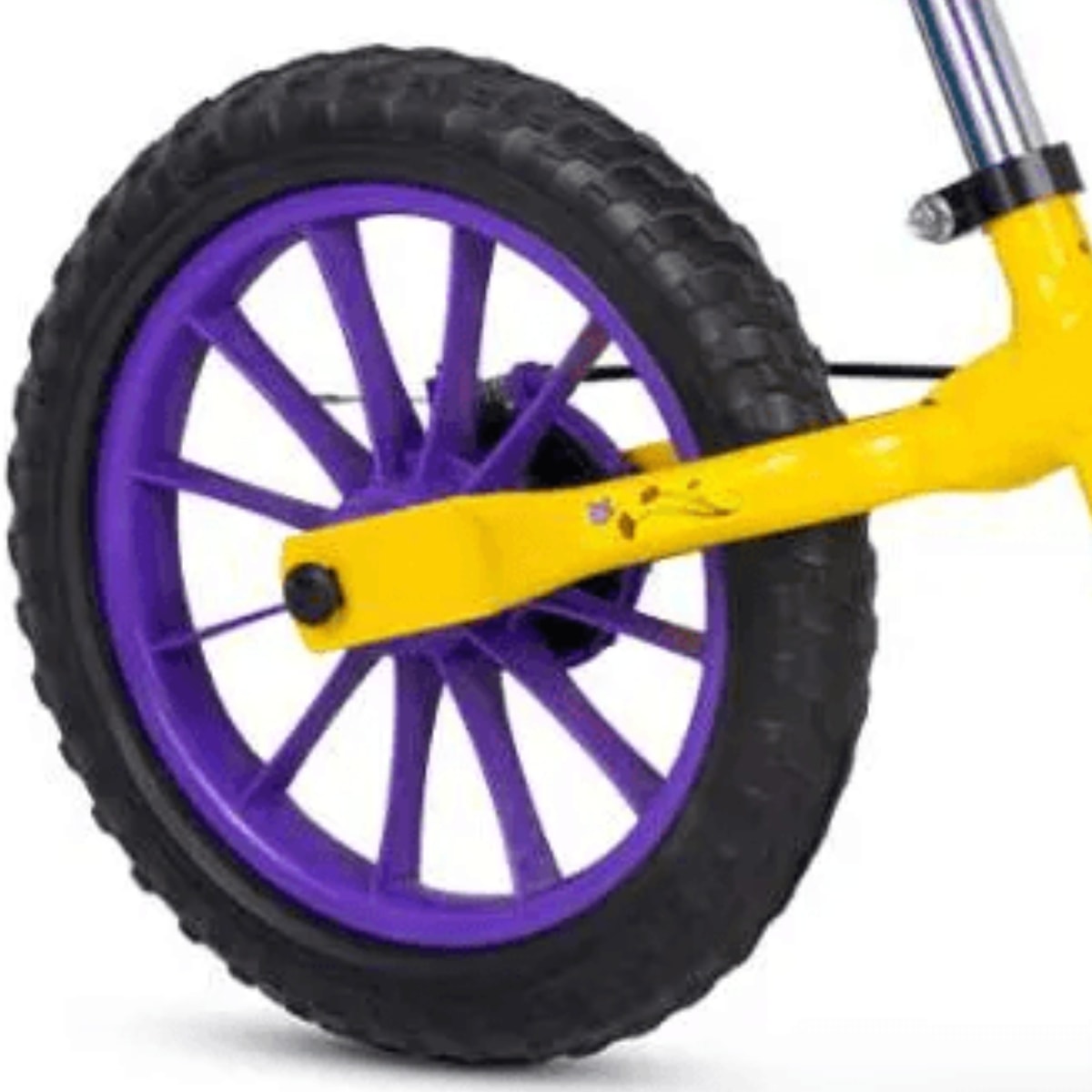 Bicicleta Aro 12 Infantil Nathor Balance Garden Fly Amarelo e Roxo