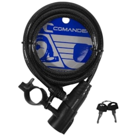 Cadeado de Bicicleta Espiral Comander Com Chave 6mm X 1,5mm