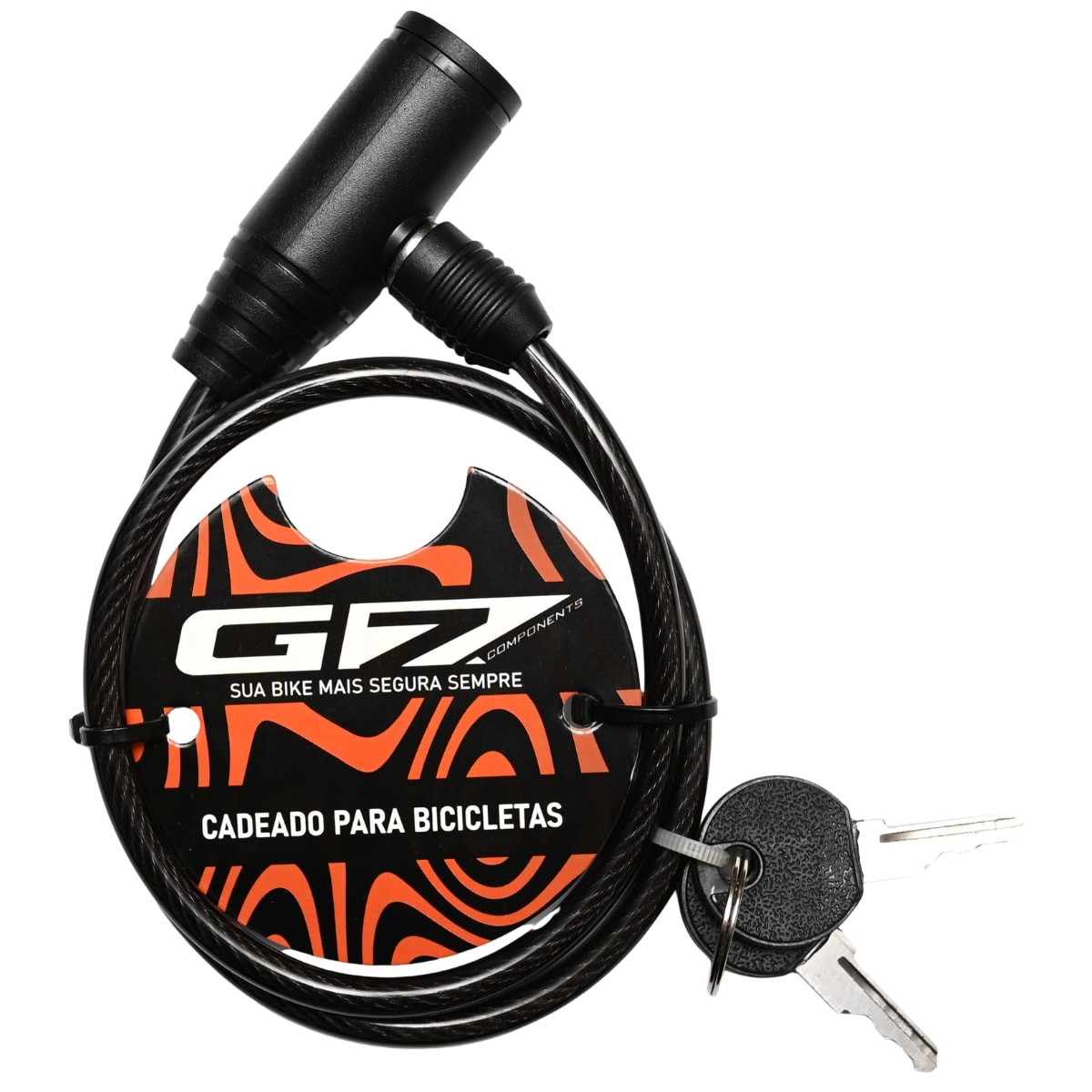 Cadeado de Bicicleta Espiral G7 Com Chave 6mm X 60cm