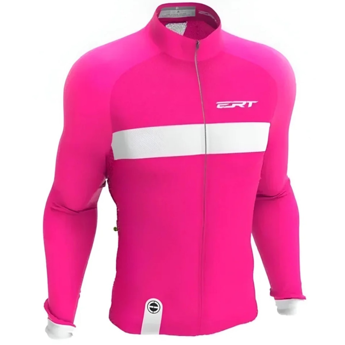 Camiseta Ciclismo Manga Longa Ert Classic Strip Pink Com Proteção UV