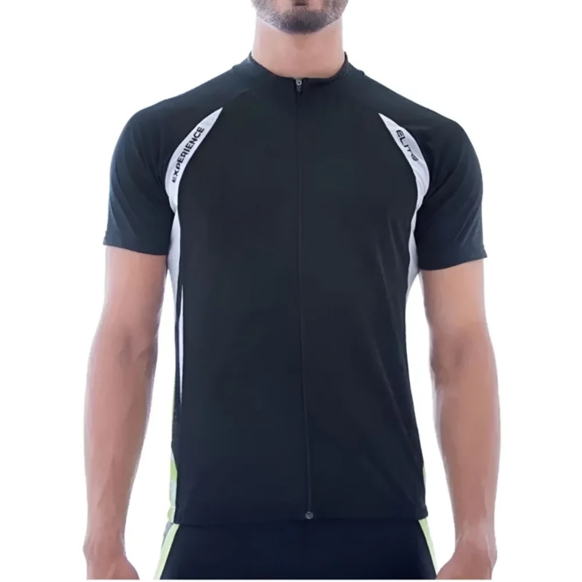 Camiseta Ciclista Masculina Elite Preto Branco