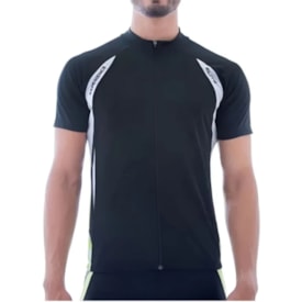 Camiseta Ciclista Masculina Elite Preto Branco