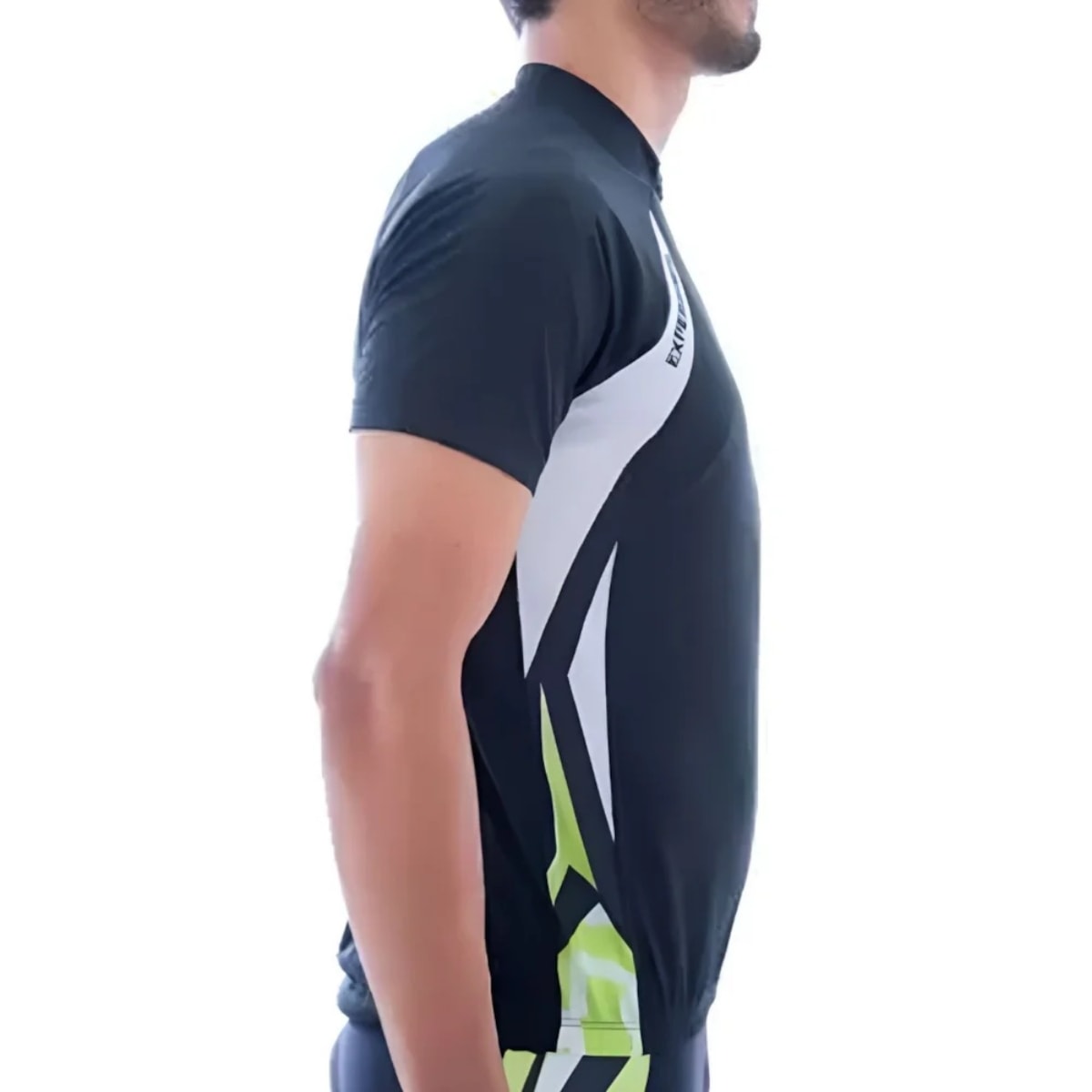 Camiseta Ciclista Masculina Elite Preto Branco