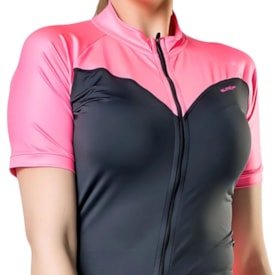 Camiseta Feminina Elite Especial Preto e Pink Com Proteção UV