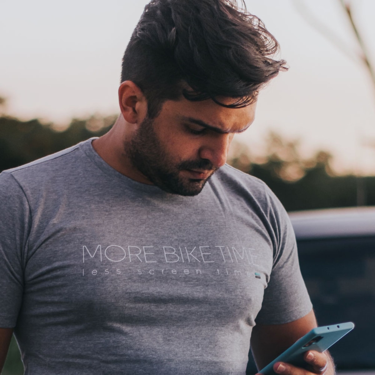Camiseta Sense Bike Time Screen Time Cinza