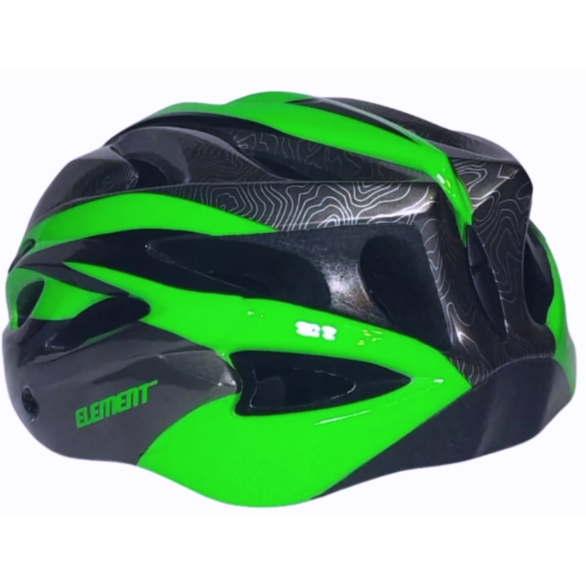 Capacete Bike Element In Mold Verde e Grafite L-G