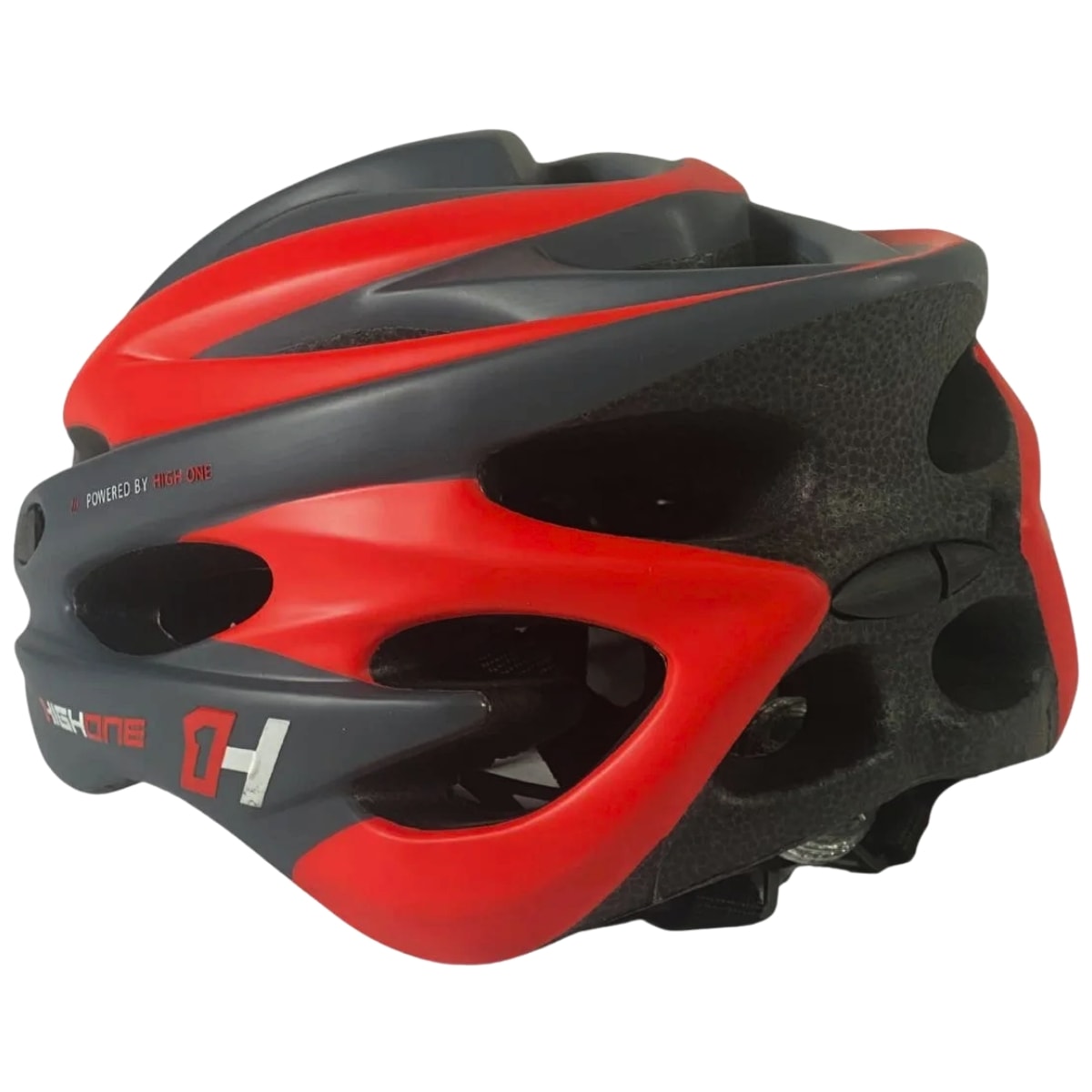 Capacete Bike High One Volcano New Cinza e Vermelho