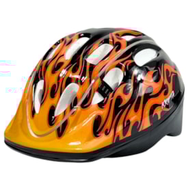 Capacete Bike Mirim Kripta Pop Light Biaxs Amarelo Fogo Led