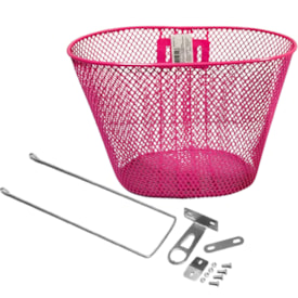 Cesta de Bicicleta Aro 16 Logan Aço Rosa
