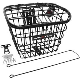 Cesta de Bicicleta Grande Inviktus Aro 26 Aço Preto