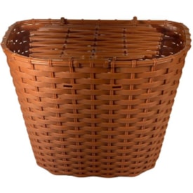 Cesta de Bicicleta Importado Aro 26 Nylon Marrom Com Tampa