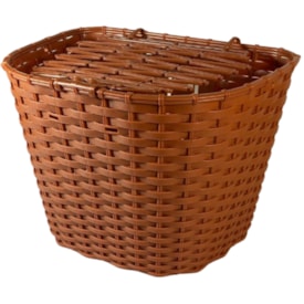 Cesta de Bicicleta Importado Aro 26 Nylon Marrom Com Tampa