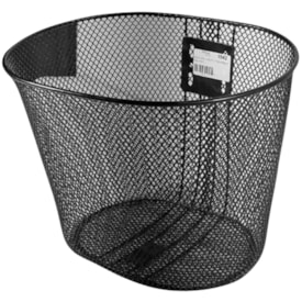 Cesta de Bicicleta Média Importado Aro 24 Oval Aço Preto