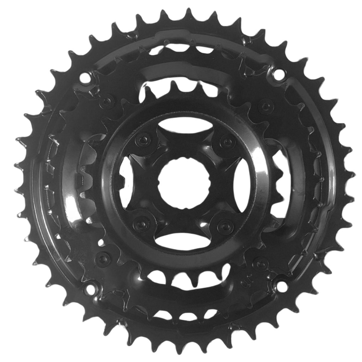 Coroa Tripla Garra7 24/34/42 Dentes Aço Preto