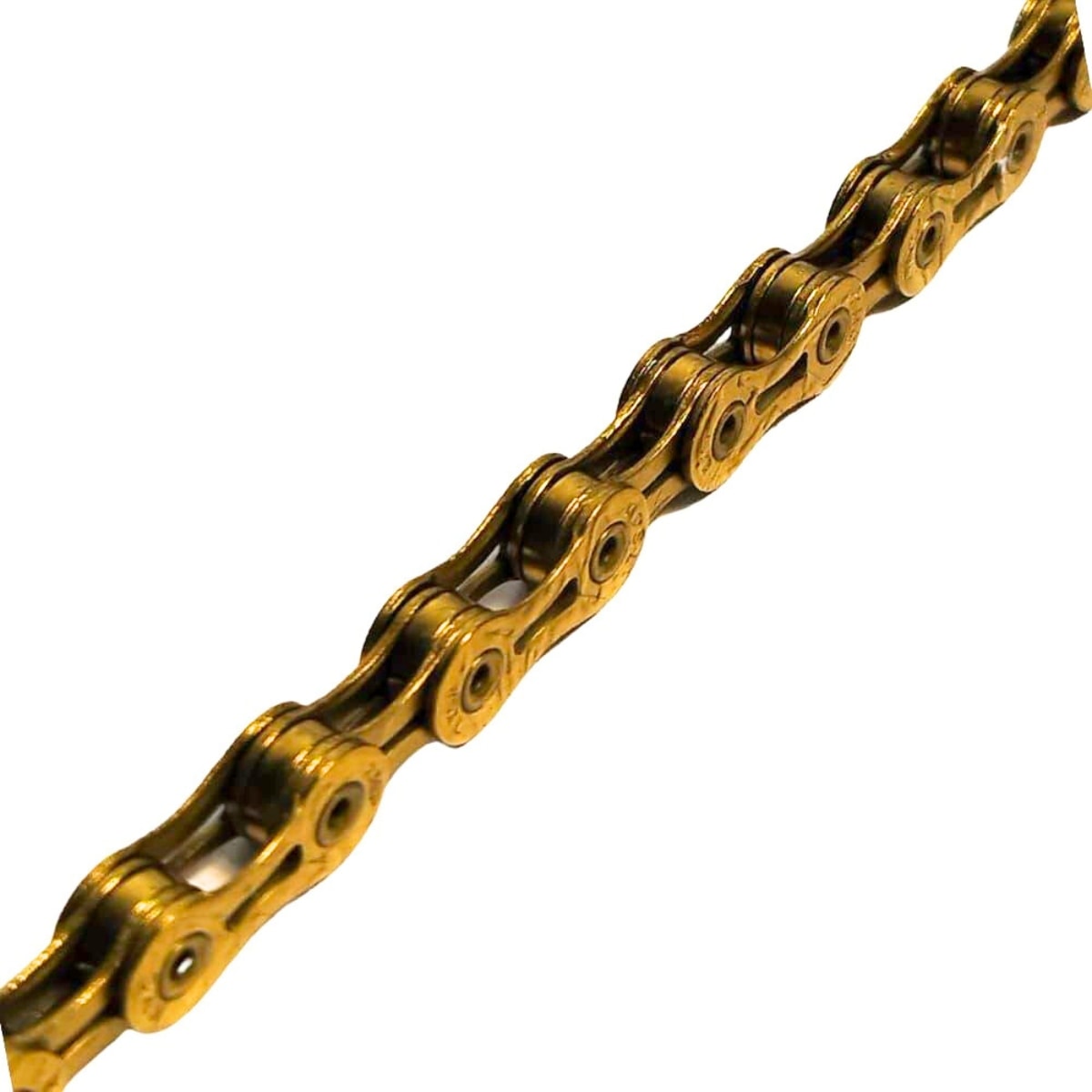 Corrente Fina de Bicicleta KMC X9 9 Velocidades 116 Elos Dourado