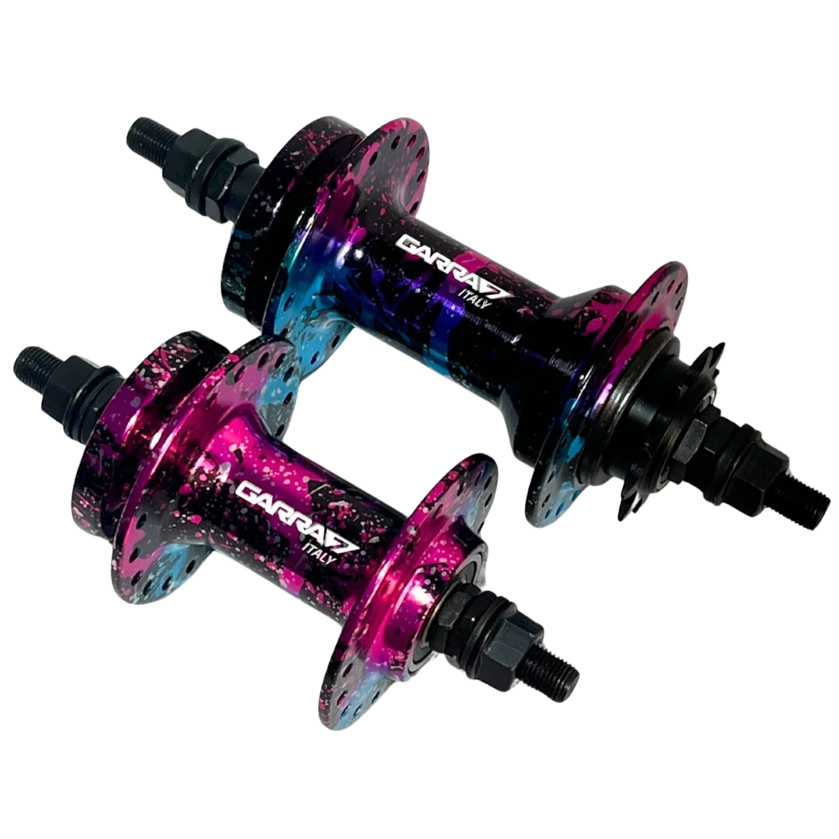 Cubo Alumínio Garra7 Italy Cassete 36 Furos Rainbow Rolamentado Com Cog