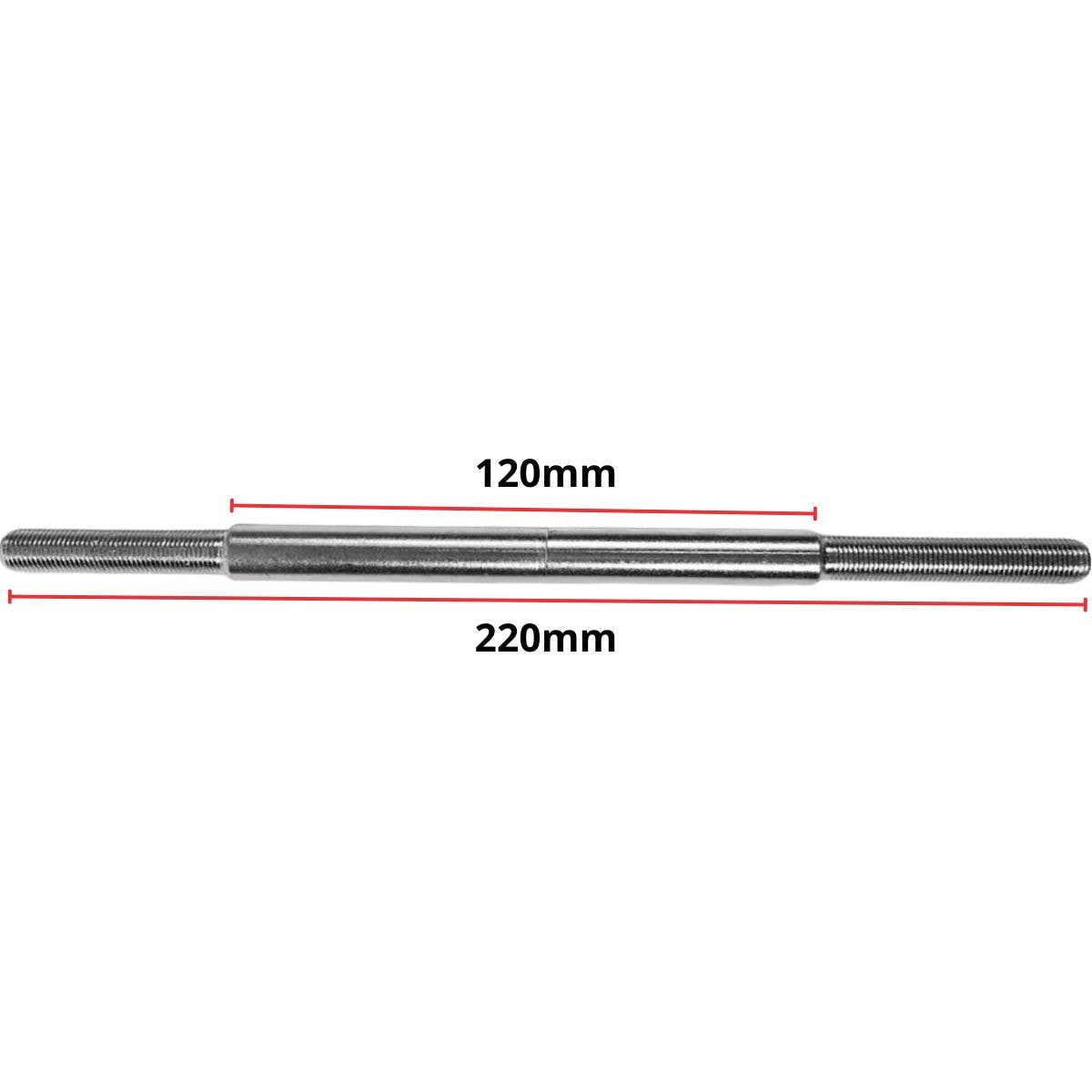 Eixo Traseiro Cubo K7 Nek 220mm Aço Zincado Grosso 3/8