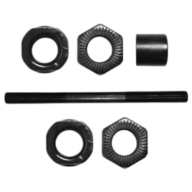 Eixo Traseiro Furado Importado 140mm Aço Preto Grosso 3/8