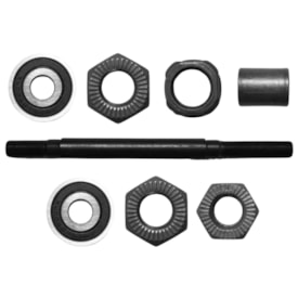 Eixo Traseiro Furado Shun Feng 145mm Aço Preto Grosso 3/8 Com Rolamento