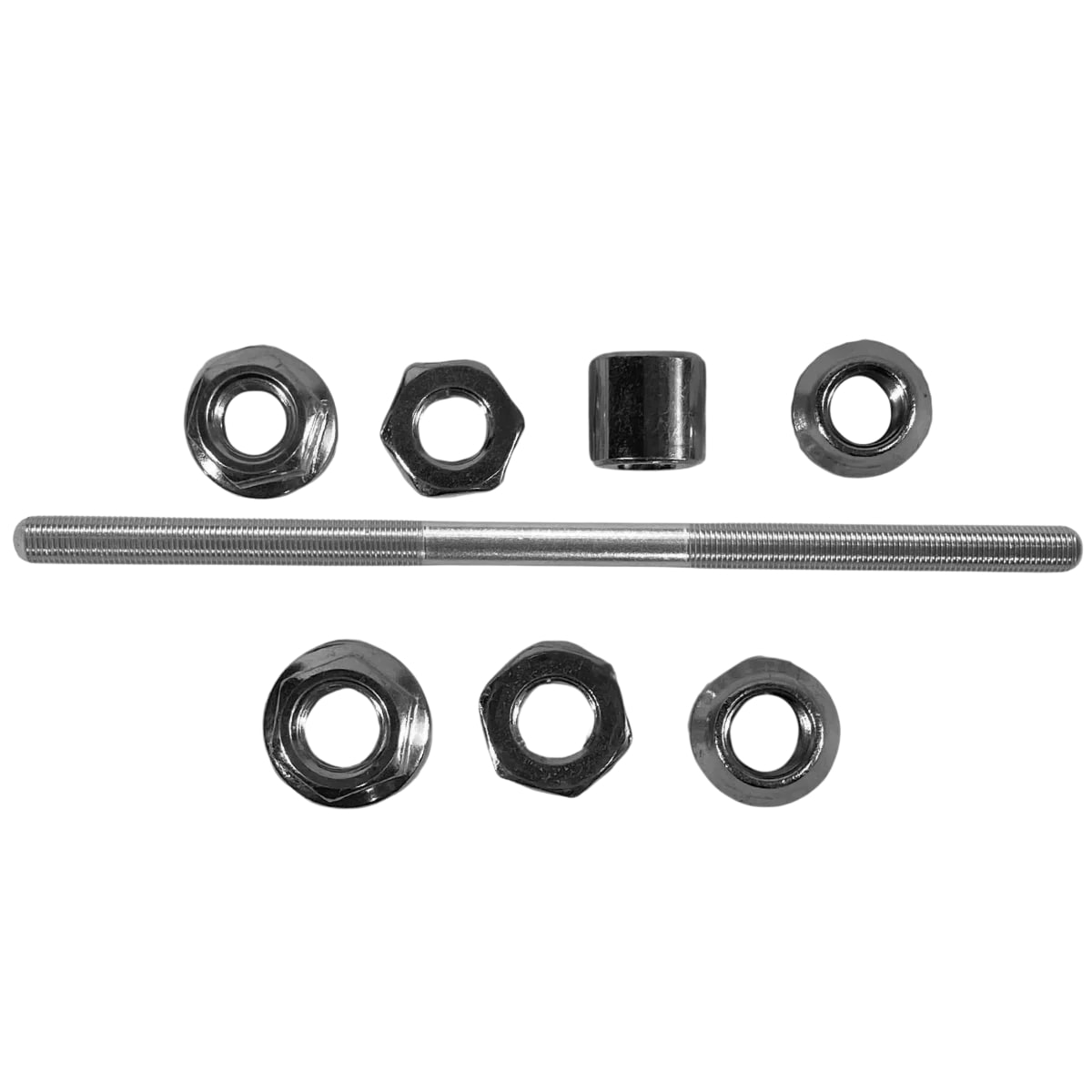 Eixo Traseiro Importado 200mm Aço Zincado Grosso 3/8 Com Espaçador