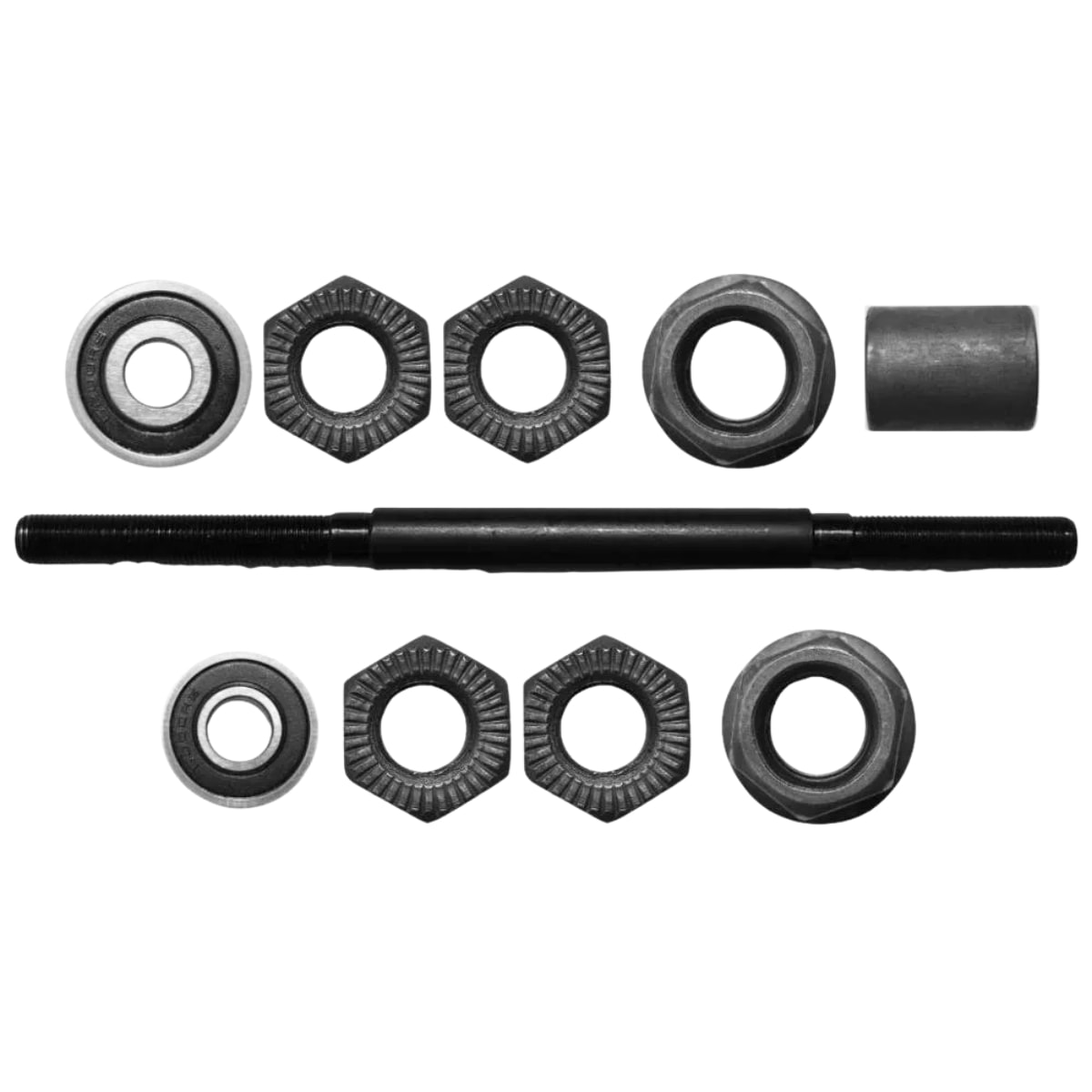 Eixo Traseiro MTB Shun Feng 185mm Aço Preto Grosso 3/8 Com Rolamento