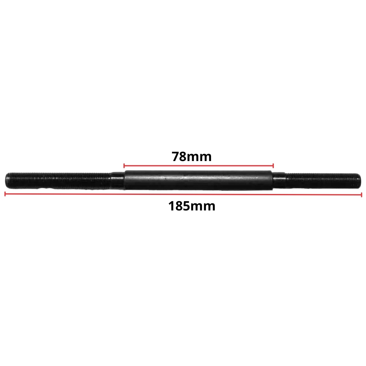 Eixo Traseiro MTB Shun Feng 185mm Aço Preto Grosso 3/8 Com Rolamento