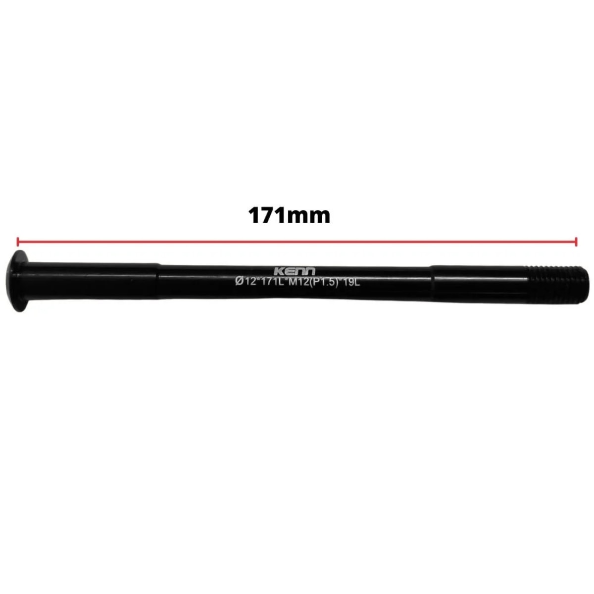 Eixo Traseiro Passante Nek 171mm Alumínio Preto Grosso 12mm