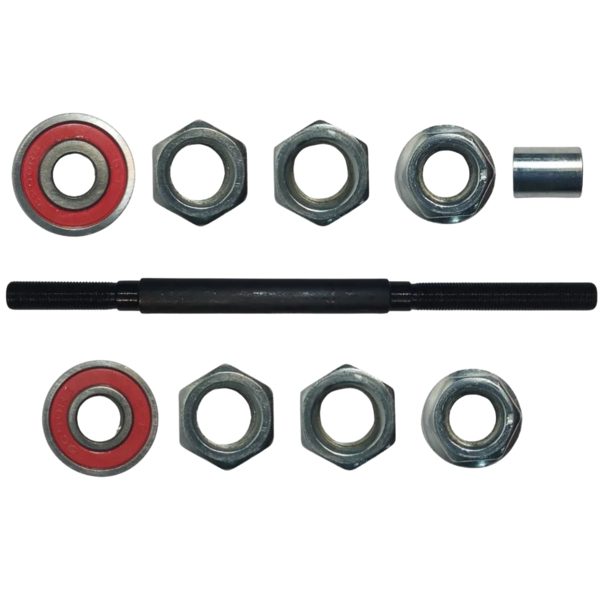 Eixo Traseiro Saiguan 185mm Aço Preto Grosso 3/8 Com Rolamento Completo