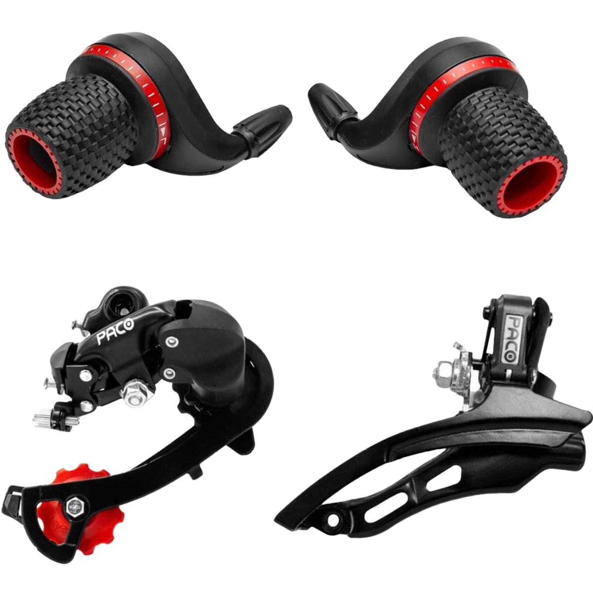 combo1725  Kit Câmbio Paco Grip Shift 21 Velocidades Preto