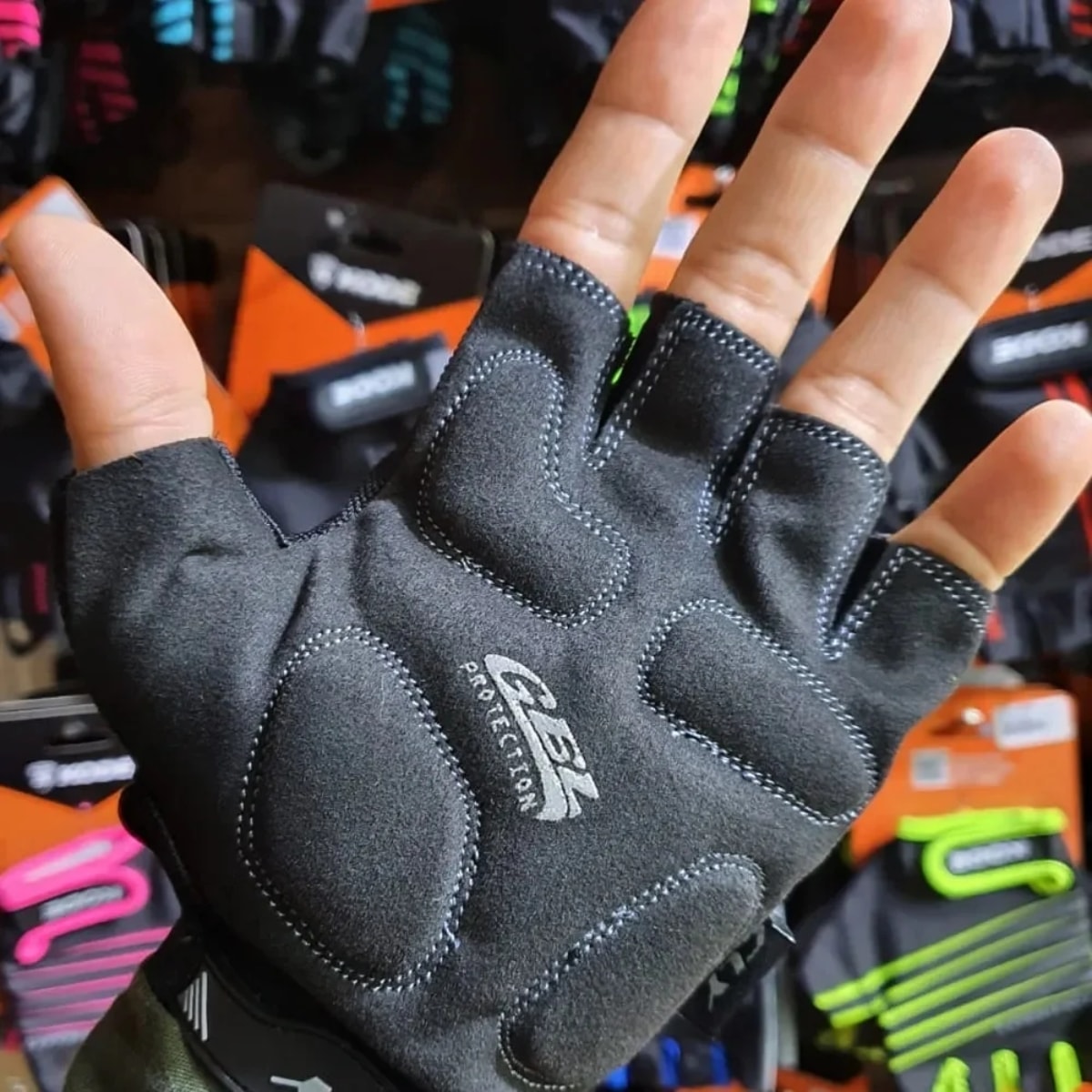 Luva Ciclista Cly Gel Meio Dedo Preto