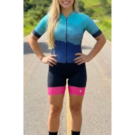 Macaquinho Feminino Fennix Tour Verde e Azul - M