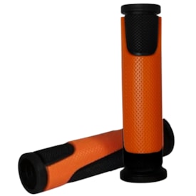 Manopla Bike Garra7 Preto e Laranja Borracha 125mm ( 2 Pares )