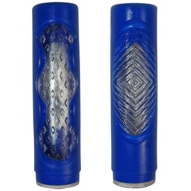 Manopla Bike Saiguan Dupla Azul Borracha 110mm