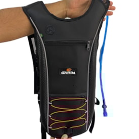 Mochila Hidratação Garra7 2L Couro Ecológico Com Bolsos