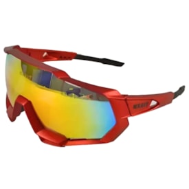 Oculos Ciclismo Kave Revo Vermelho 3 Lentes