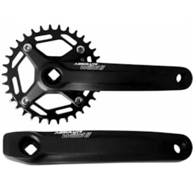 Pedivela Alumínio Single Absolute Wild II 34 Dentes Preto 175mm