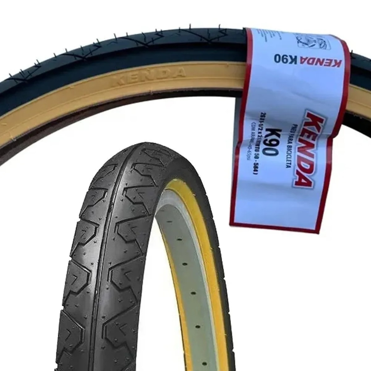 Pneu 26x1.1/2x2 Kenda Slick K90 Faixa Amarela