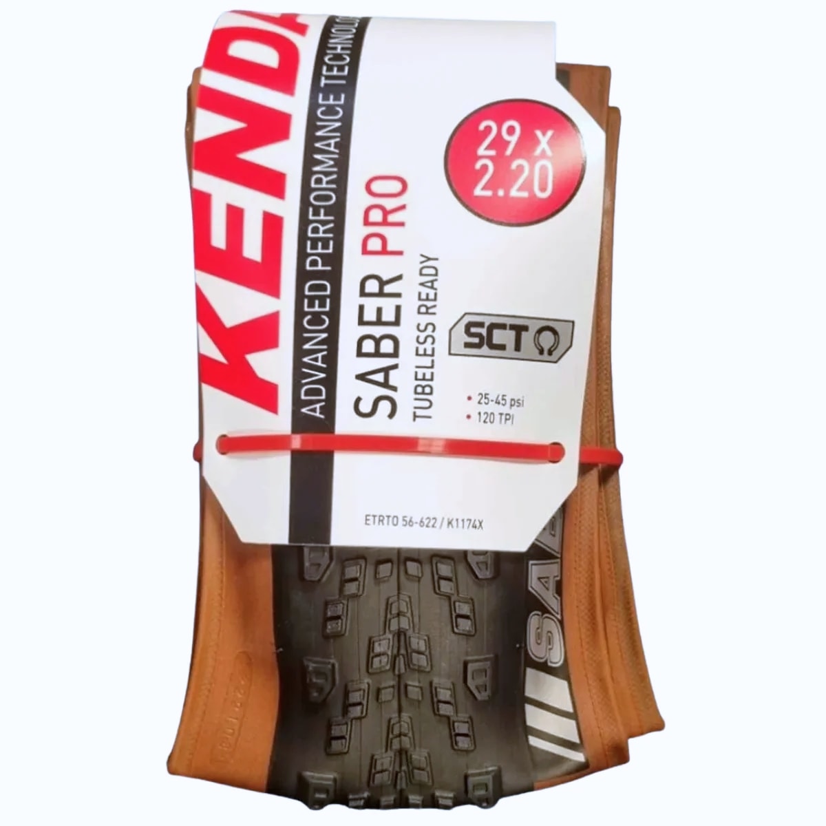 Pneu 29x2.20 Kenda Saber Kevlar Preto Faixa Marrom