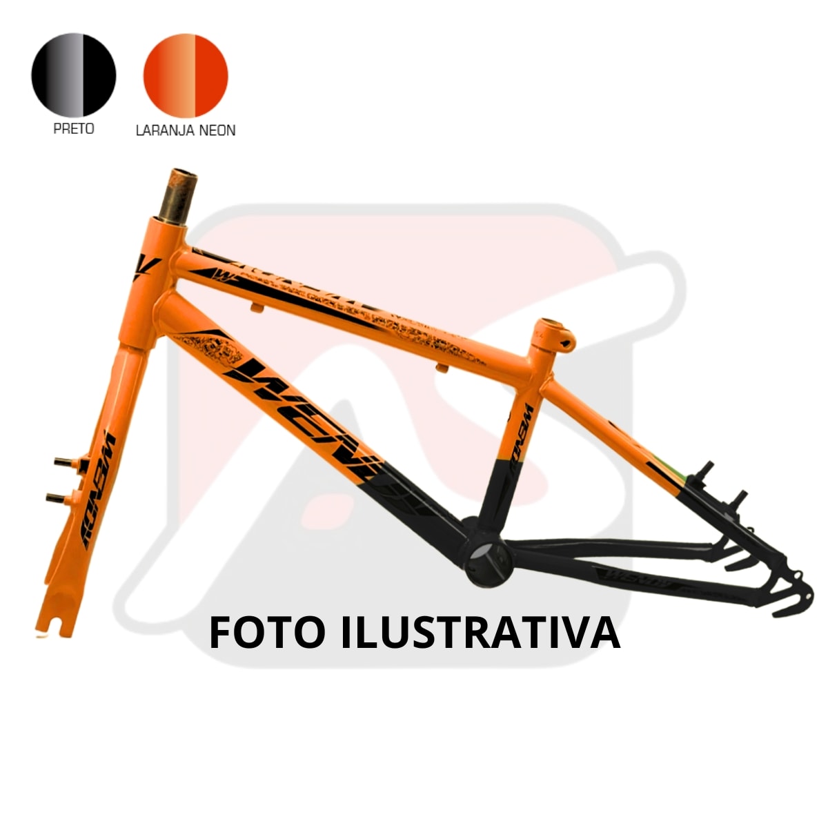 Quadro de Bicicleta Aro 16 MTB Wendy Rebaixado Com Garfo