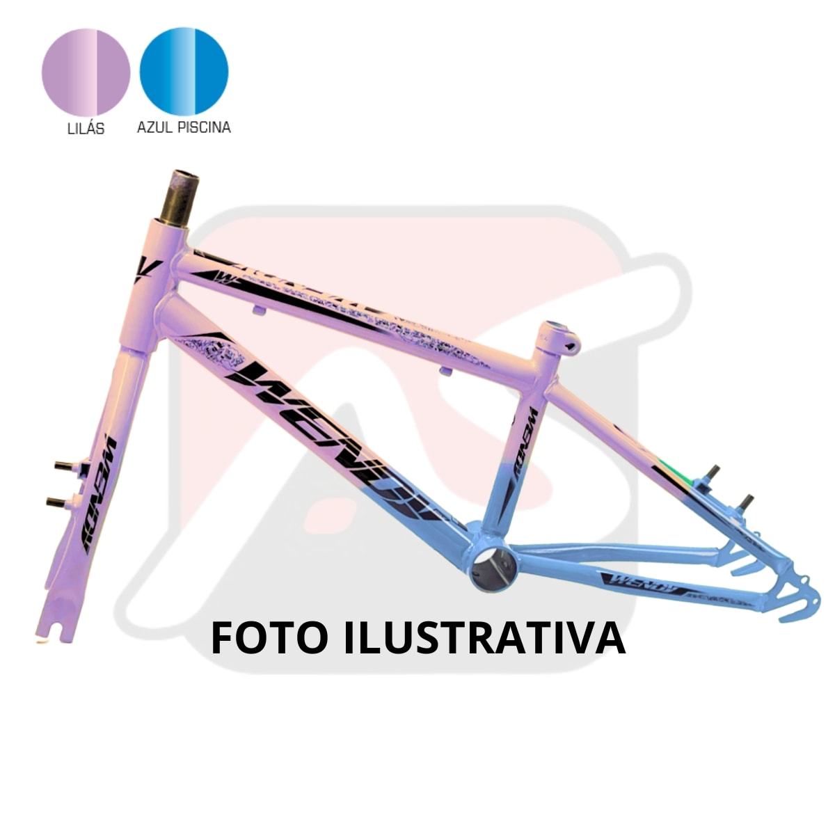 Quadro de Bicicleta Aro 16 MTB Wendy Rebaixado Com Garfo