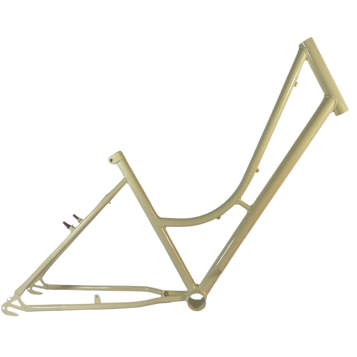 Quadro de Bicicleta Aro 26 Samy Vintage Bege e Marrom Com Garfo