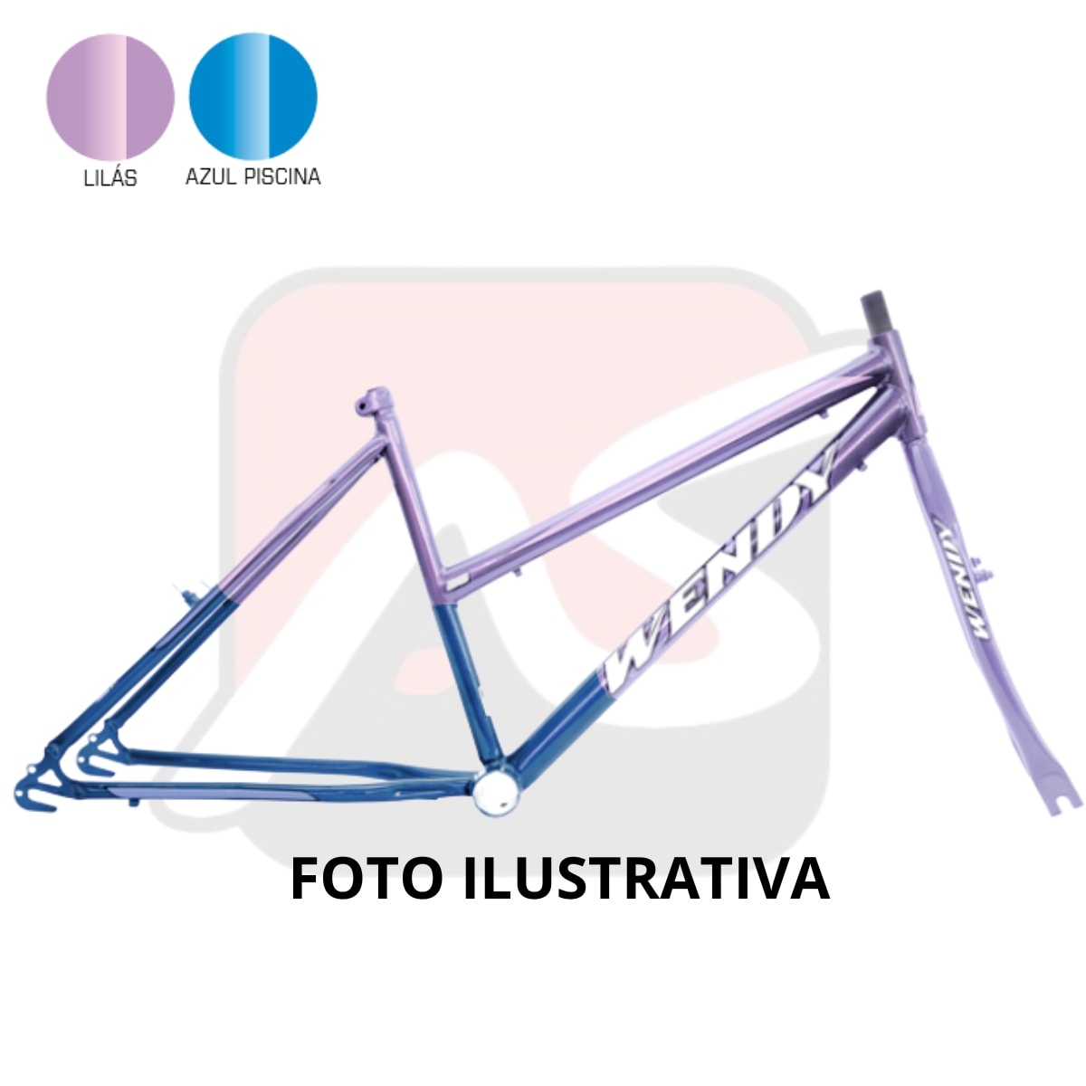 Quadro de Bicicleta Aro 26 Wendy Rebaixado Feminino Com Garfo