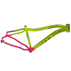 Quadro de Bicicleta Aro 29 MTB Volpx Flower Amarelo Neon e Rosa