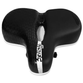 Selim MTB GTS 818 Preto e Branco Vazado Com Manopla e Canote