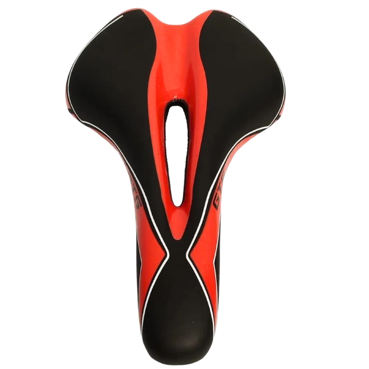 Selim MTB GTS HY 236 Preto e Vermelho Vazado Com Manopla